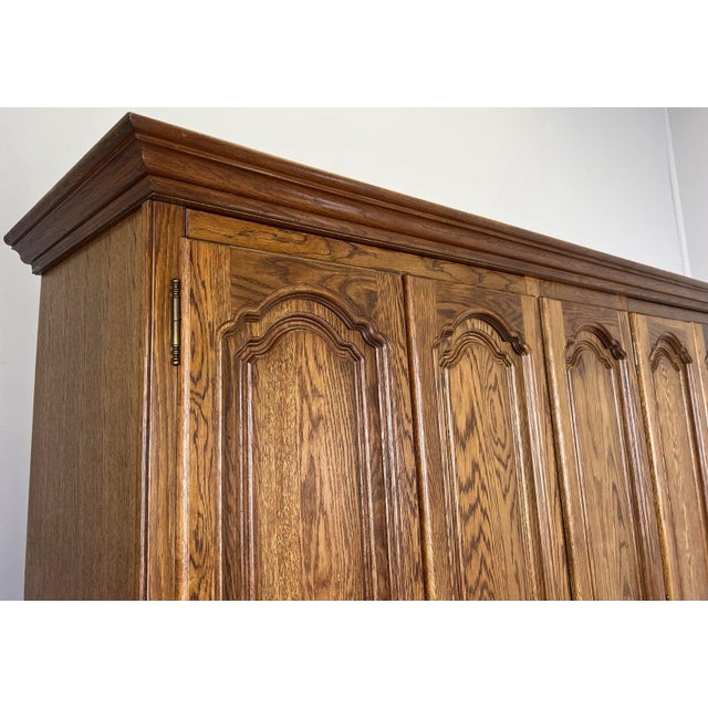 Large Vintage French Style Carved 5-Door Wardrobe For Sale - Image 9 of 12