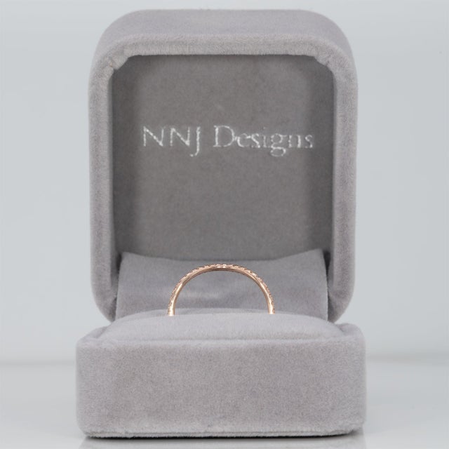 2020s Earth-Mined Diamond Band Ring: Solid 14k Gold - Stackable Band Ring, Size 6.75 For Sale - Image 5 of 11
