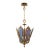 1960s Spanish Gothic Brass 3-Light Lantern With Multi-Color Stained Cathedral Glass For Sale