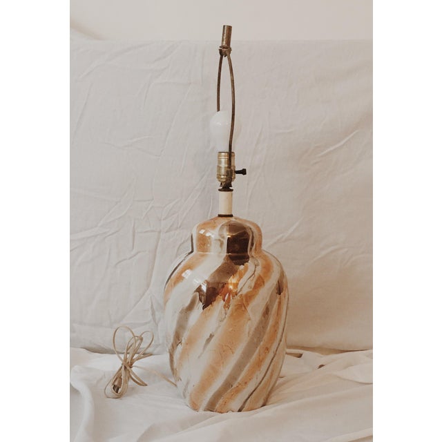 Mid-Century Modern Mid Century Glazed Ginger Jar Table Lamp For Sale - Image 3 of 4