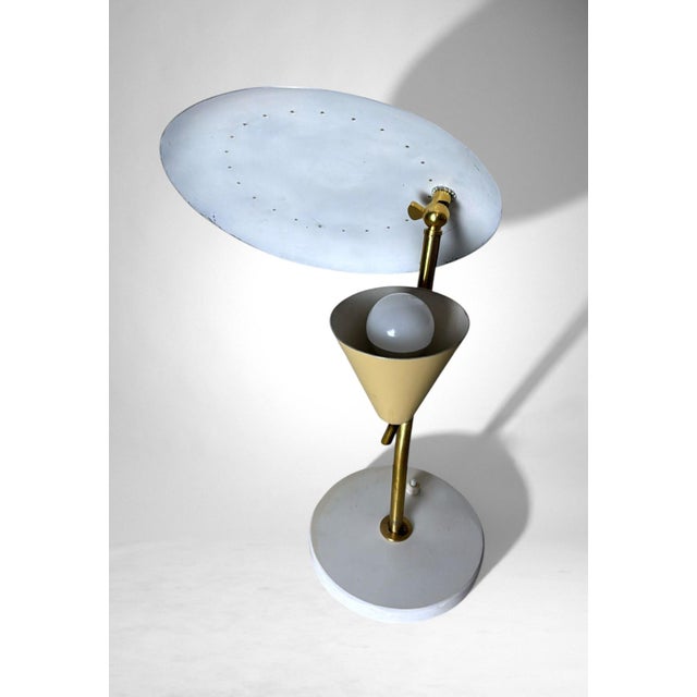 Metal Mid 20th Century Italian Adjustable Table Lamp in Metal and Brass For Sale - Image 7 of 18