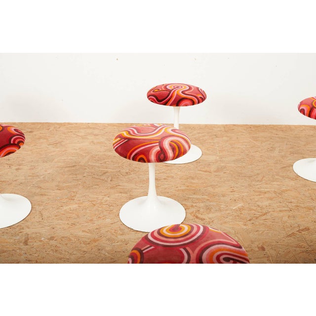 Aluminum and Fabric Tulip Stool For Sale - Image 5 of 13