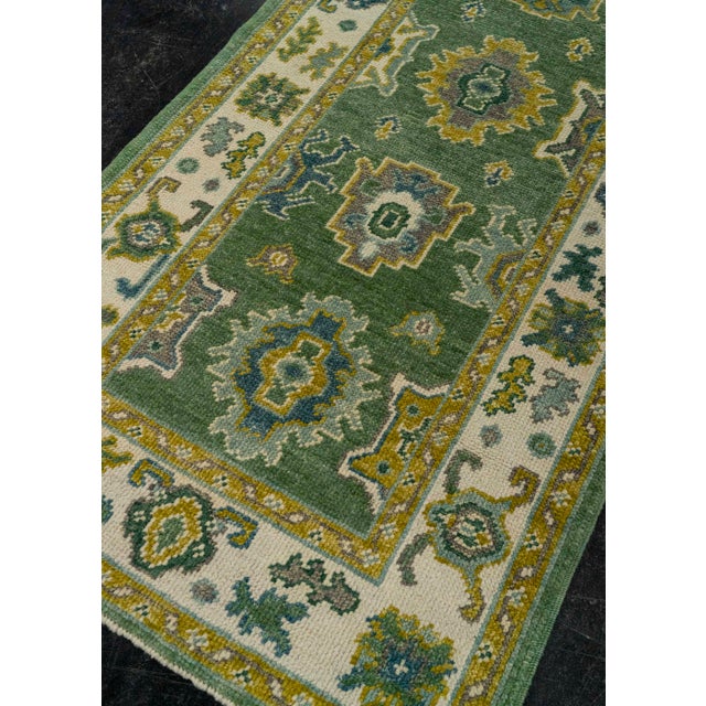 Green Turkish Oushak Rug 3' x 6'10" #20437 For Sale - Image 8 of 8