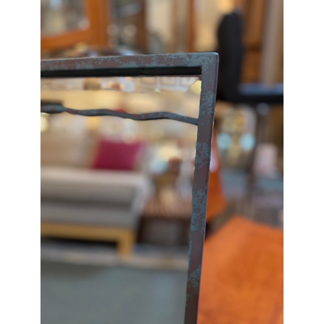 Postmodern Postmodern Patinated Abstract Wave Wall Mirror For Sale - Image 3 of 11