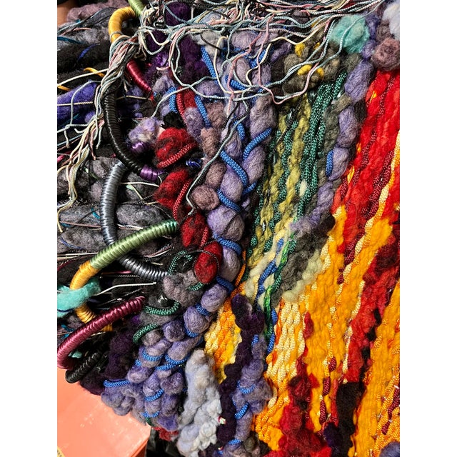 Mid 20th Century Marlen Richard, Large Handmade Tapestry Textile Wall Hanging Wool Mixed Media Marlene Richard For Sale - Image 16 of 18