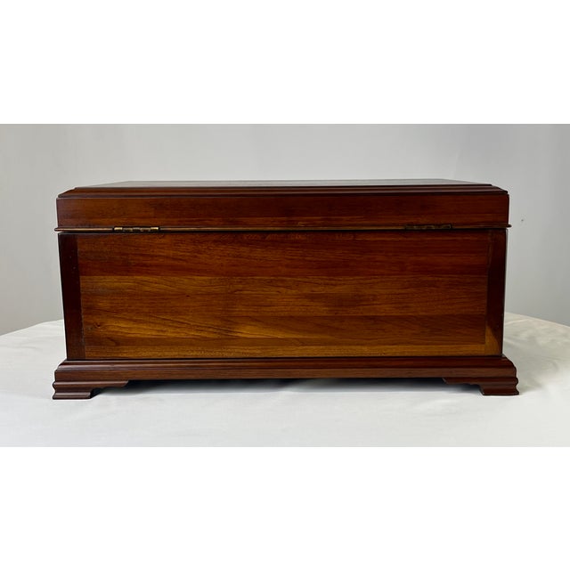 1970s Henkel Harris Virginia Galleries Solid Wild Black Cherry Jewelry Chest For Sale - Image 9 of 18