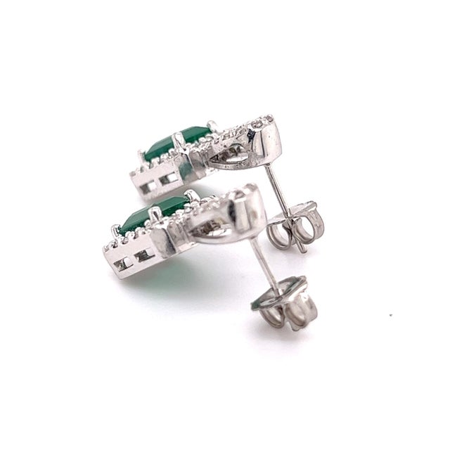 Natural Emerald Diamond Stud Earrings 14k Gold 2.74 TCW Certified For Sale - Image 9 of 12
