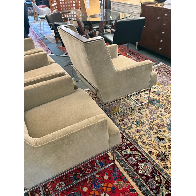 Taupe Michael Weiss for Vanguard Furniture Mohair Chairs, Set of Four For Sale - Image 8 of 10