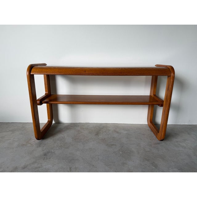 1970s Mid-Century Modern Lou Hodges for Mersman Oak Console / Sofa Table For Sale - Image 4 of 12