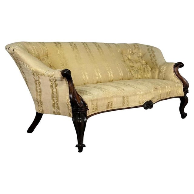 19th Century English Mahogany Settee For Sale - Image 3 of 15