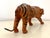 Glass Vintage Leather Sculpted Tiger Table Top Statue Figure - Made in India For Sale - Image 7 of 8