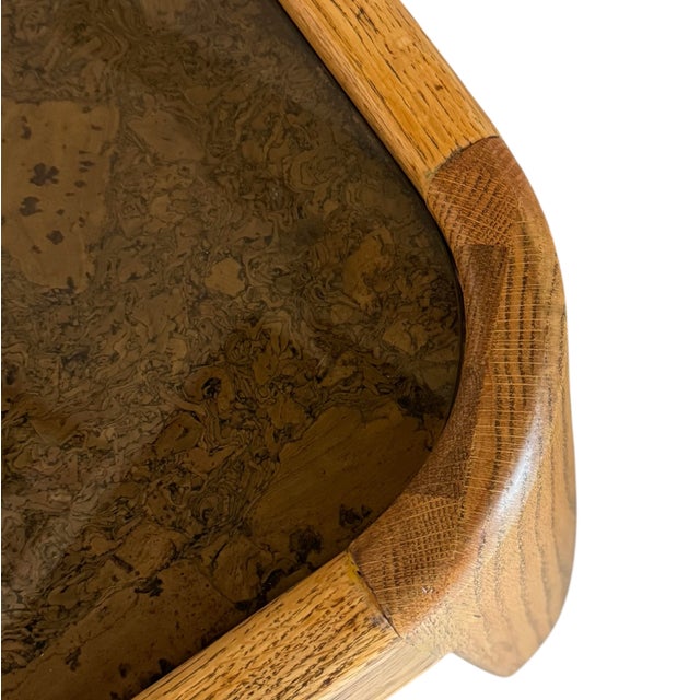Brown 1970s Cork and Glass Top Coffee Table For Sale - Image 8 of 12