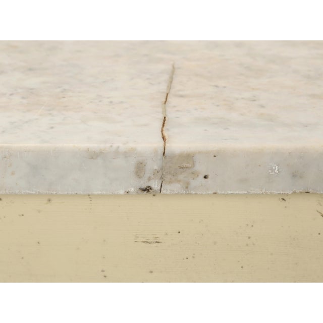 Original Country English Pastry Shop Kitchen Island, Marble Top For Sale - Image 10 of 13