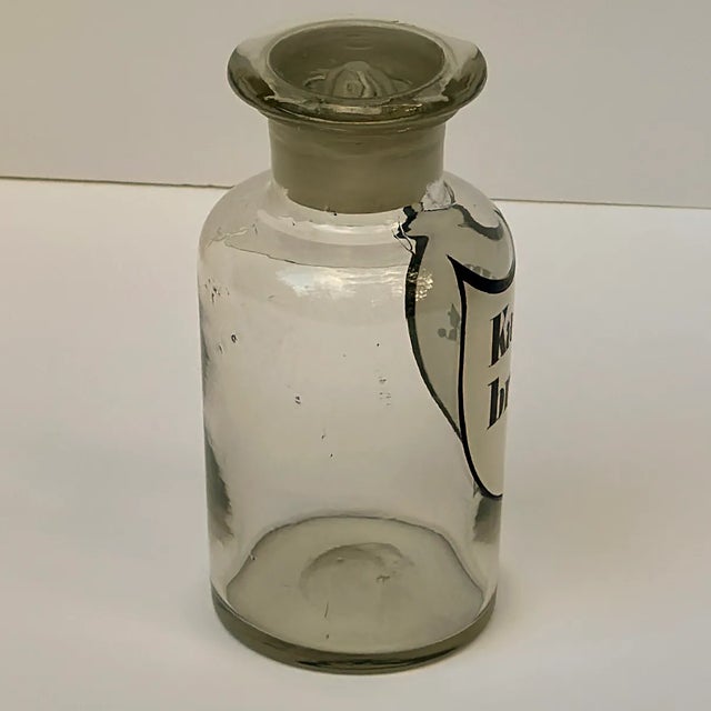 Antique Glass Kalium Bromat. Apothecary Bottle With Stopper For Sale - Image 9 of 9