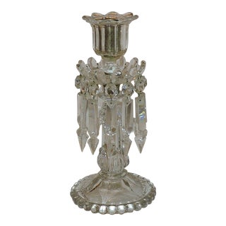 19thc French Napoleon III Cut Crystal Candle Holder by Baccarat France For Sale