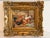 Paint Vintage Signed Rooster and Chickens Oil Painting Farmyard Hen Scene, Gold Frame For Sale - Image 7 of 12