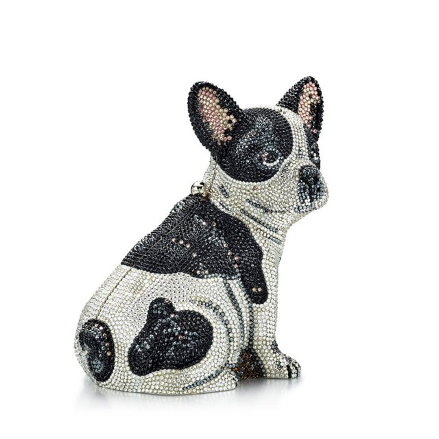 Judith Leiber 2019 Judith Leiber French BullDog Fred Crystal Minaudiere Evening Clutch Bag Collector’s Edition in Box For Sale - Image 4 of 18