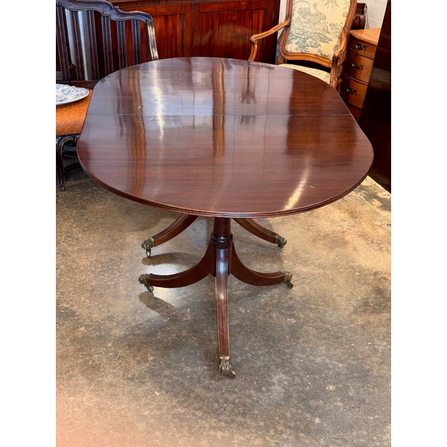 19th Century Duncan Phyfe Style Double Pedestal Mahogany Dining Table For Sale - Image 6 of 14