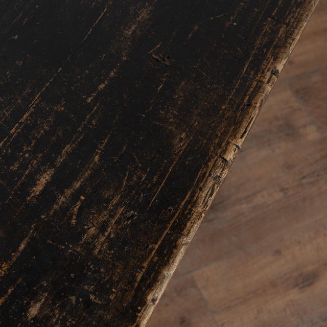 19th Century Swedish Black Painted Pine Side Table For Sale - Image 4 of 18