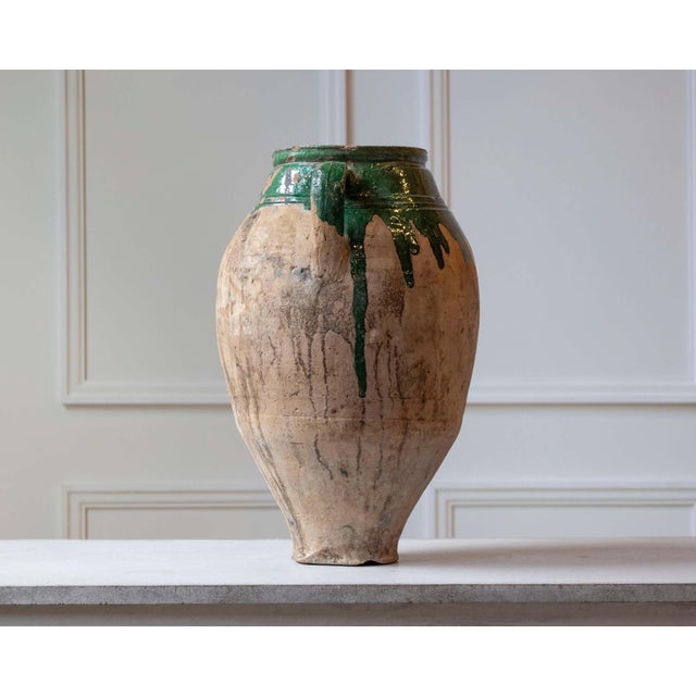 19th Century 19th Century Balkan Terracotta Jar with Green Drip Glaze For Sale - Image 5 of 10