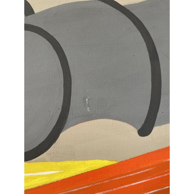 Abstract Construction Site, 1960s, Canvas Painting For Sale - Image 13 of 18