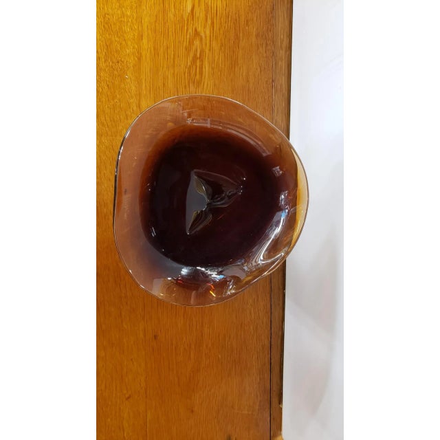 Mid 20th Century Contemporary Art Glass Free Form Centerpiece Bowl, Mid 20th Century For Sale - Image 5 of 11