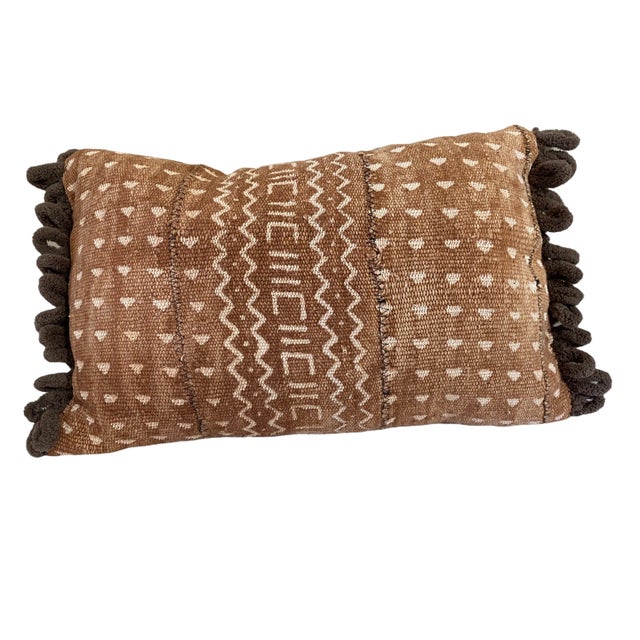 1980s African Custom Made Bogolan Lumbar Mud Cloth Pillow 16.5" For Sale - Image 5 of 8