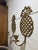 Hollywood Regency Pair of Vintage Brass Pineapple Wall Candle Sconces For Sale - Image 3 of 9
