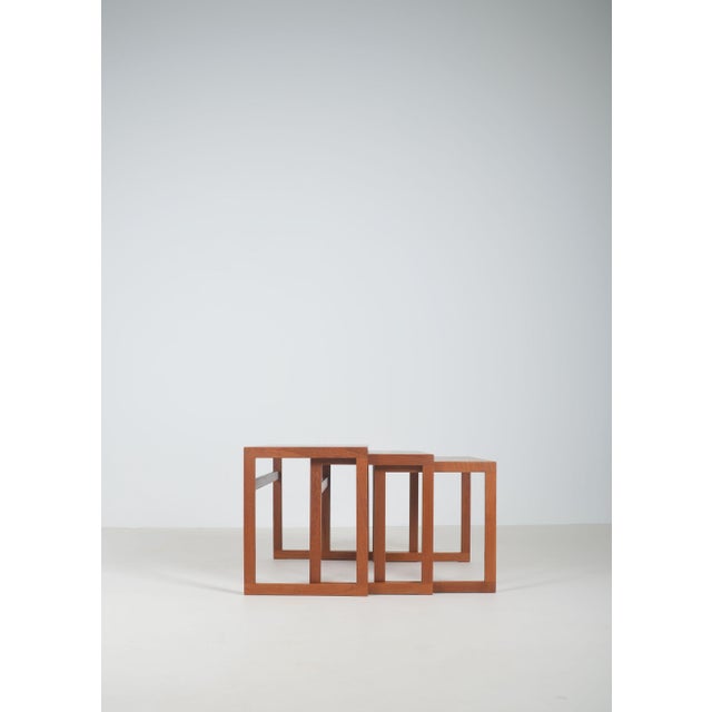 Mid-Century Modern Danish Nesting Tables in Teak from Vildbjerg Møbelfabrik, 1960s, Set of 3 For Sale - Image 3 of 11
