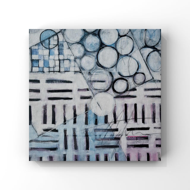 "Chester Trains Iii” Abstract Contemporary Acrylic Painting by Paula DeStefanis For Sale - Image 4 of 12