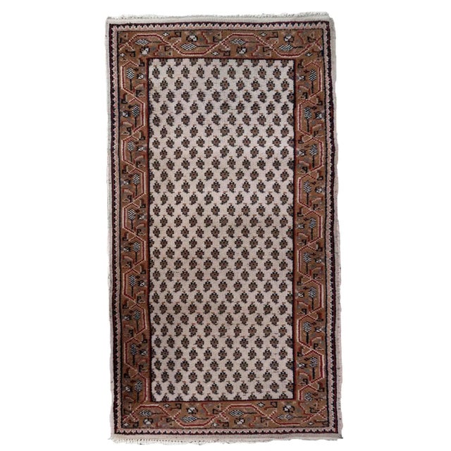 1970s Handmade Vintage Indian Seraband Rug 2.3' X 4.6' For Sale - Image 12 of 12