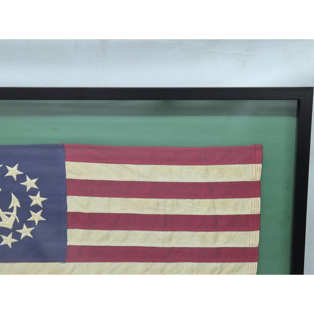 Red United States Yacht Ensign Flag in Shadowbox Frame For Sale - Image 8 of 12
