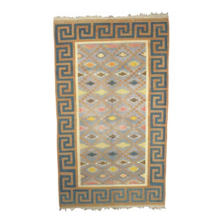 Vintage Dhurrie Rug, With Polychromatic Patterns, From Rug & Kilim For Sale
