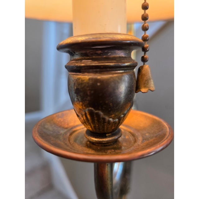 Vintage Brass Single Arm Deco Floor Lamp For Sale - Image 10 of 16