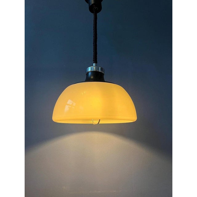 Mid-Century Space Age Pendant Lamp with White Acrylic Shade from Massive For Sale - Image 5 of 11