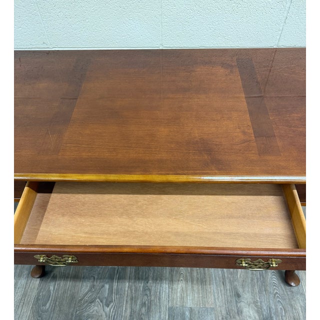 Vintage Queen Anne Style Writing Desk Entry Console Hallway Table Sofa Table For Sale - Image 11 of 13