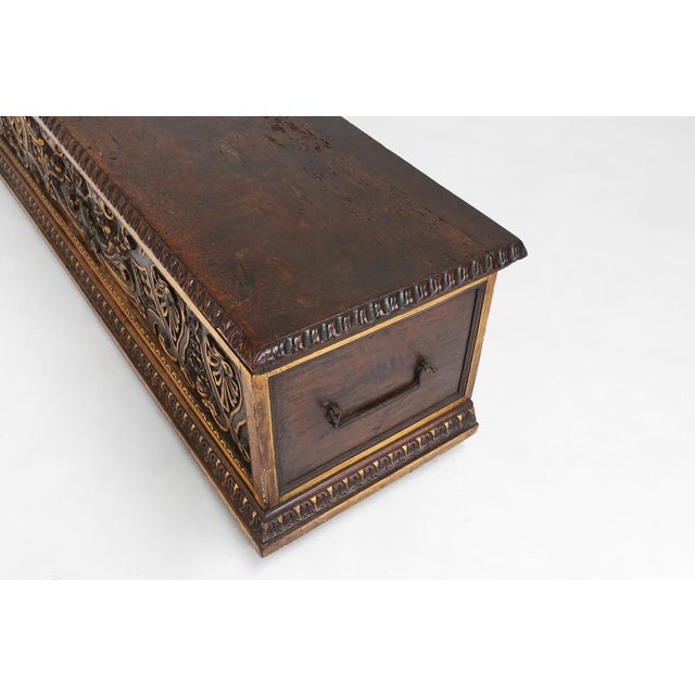 Venetian Carved and Polychroom Oak Chest For Sale - Image 17 of 18