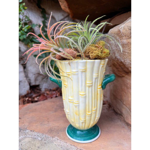 Vintage Mid-Century Hand Painted Italian Faux Bamboo Vase/Cachepot For Sale - Image 13 of 13