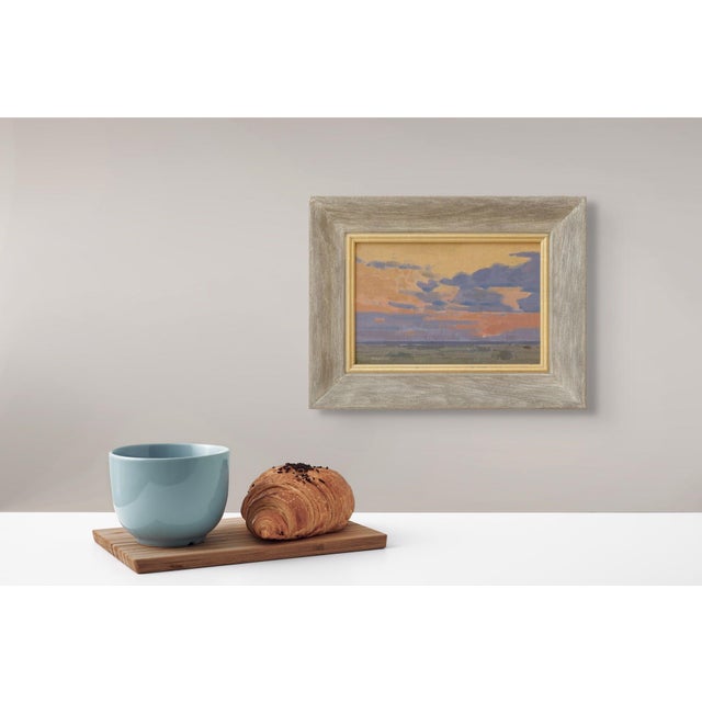 Early 21st Century Sunset West by Michael Magrin | Oil on linen depicting a colorful sunset over a landscape. For Sale - Image 5 of 5