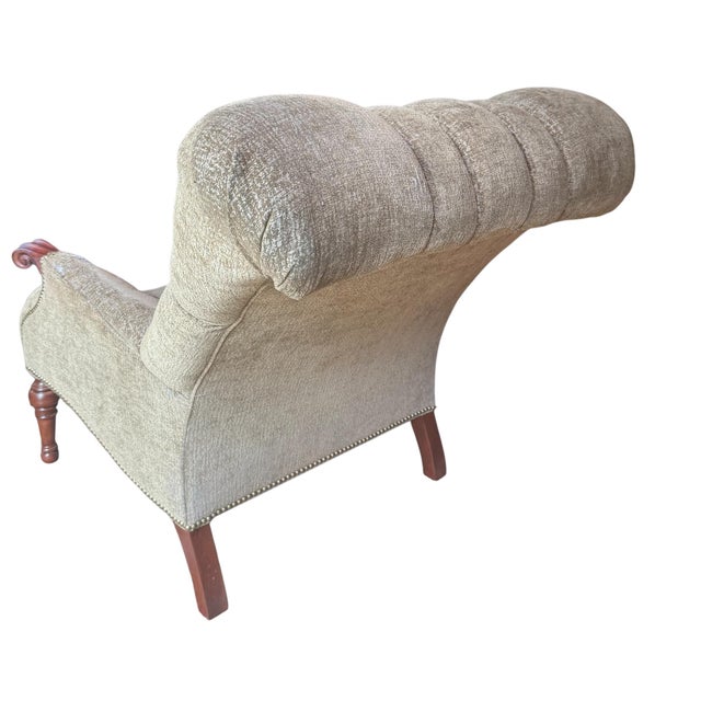 2010s Stickley Leopold Upholstered Chair and Ottoman Matching Set For Sale - Image 5 of 13