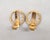 1960s Vintage 1960s Signed Hobe Round Goldtone Iridescent Rhinestone Clip Earrings-2 Pieces For Sale - Image 5 of 7