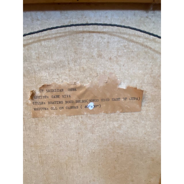 Textile Bold Modernist Abstract Figurative Painting by Gaby Riva, in the Spirit of Wifredo Lam For Sale - Image 7 of 8