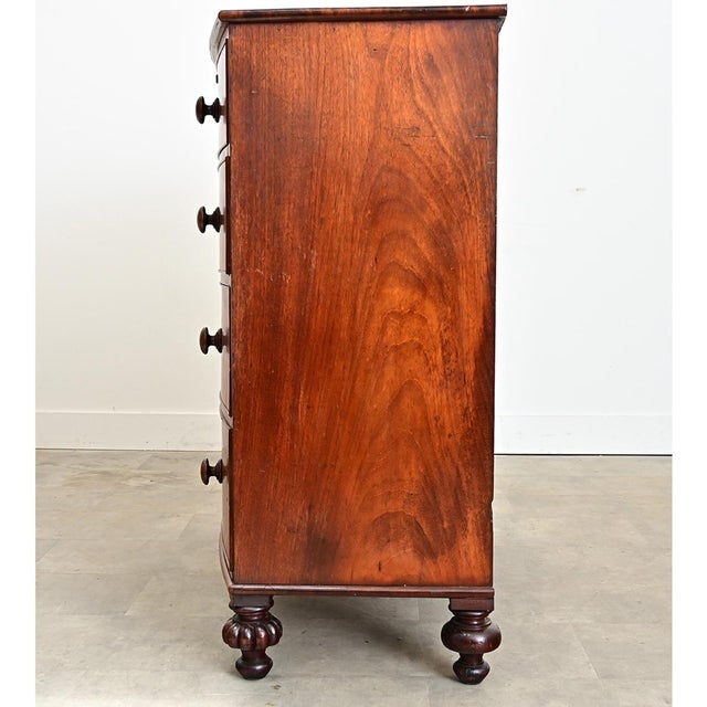 Late 19th Century English 19th Century Mahogany Bowfront Chest of Drawers For Sale - Image 5 of 11