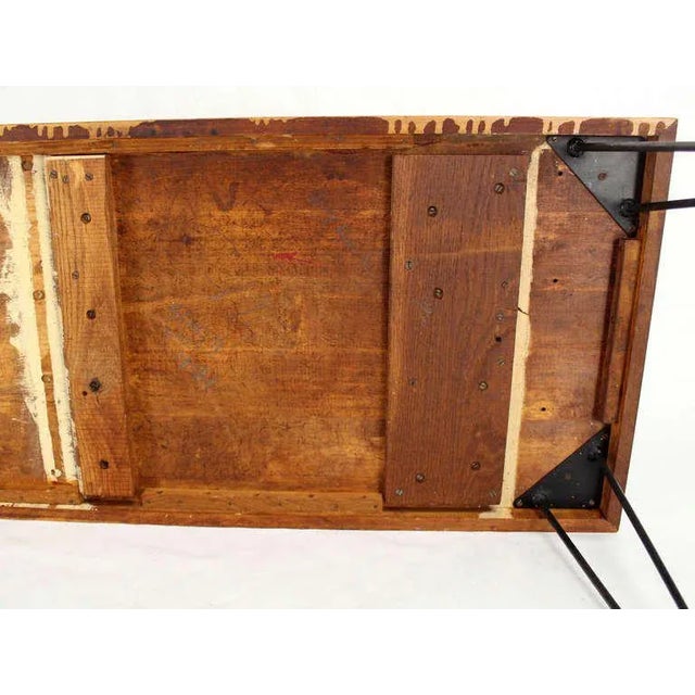 Large Rectangular Vintage Solid Birch-Top With Hairpin Leg Coffee Table For Sale - Image 6 of 8