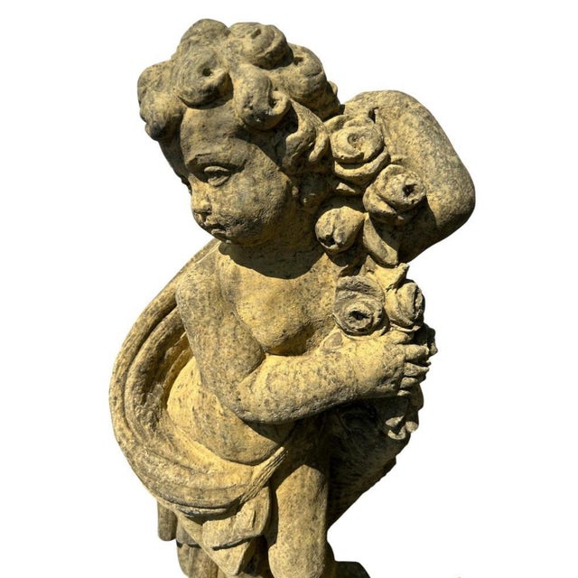 Stone English Four Season Cherub Statues in Stone, Set of 4 For Sale - Image 7 of 18