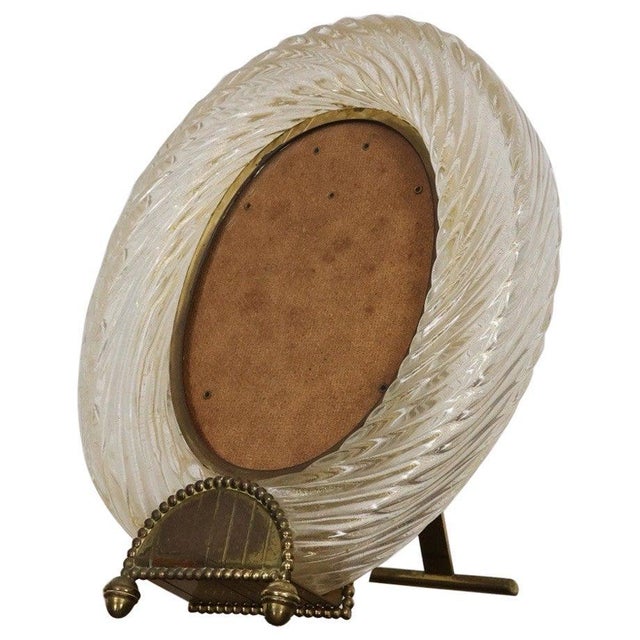 Murano Glass Photo Frame attributed to Barovier & Toso, Italy, 1940s For Sale - Image 12 of 12