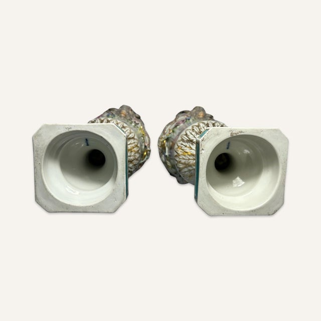 Late 19th Century Matched Pair of Late 19th Century KPM Porcelain Covered Urns With Applied Decoration For Sale - Image 5 of 6