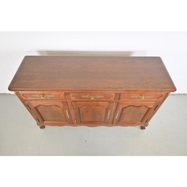 Kindel Furniture French Cherry Sideboard or Credenza, Newly Refinished For Sale In Las Vegas - Image 6 of 13