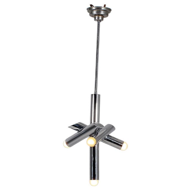 Space Age Adjustable Suspension Lamp in Chromed Steel, 1975 For Sale - Image 16 of 16
