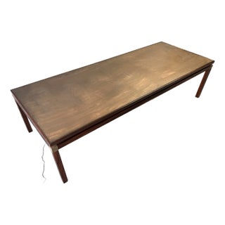 Striking Danish Mid-Century Modern Rosewood Coffee Table With Etched Copper Top For Sale